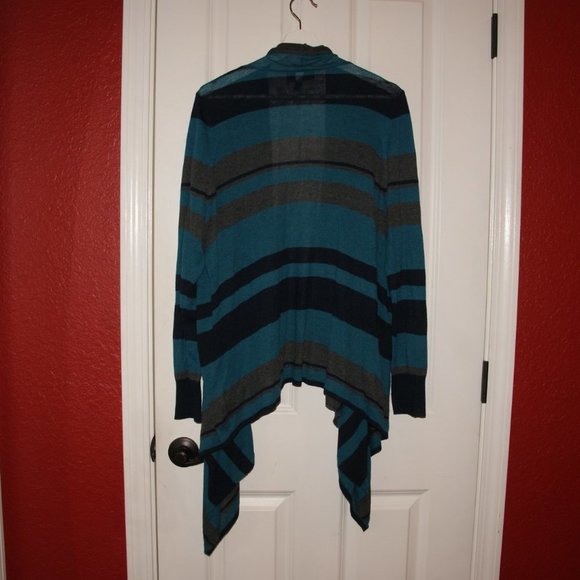LANE BRYANT Stripe Draped Cardigan Sweater sz 14/16 Women's Plus - Picture 3 of 7